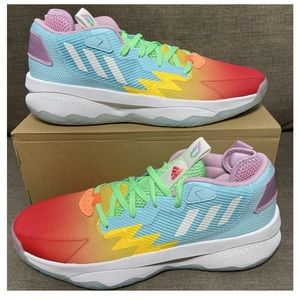 NEW Adidas Dame 8 Multicolor Rainbow Basketball Shoes HQ1272 Mens 12.5